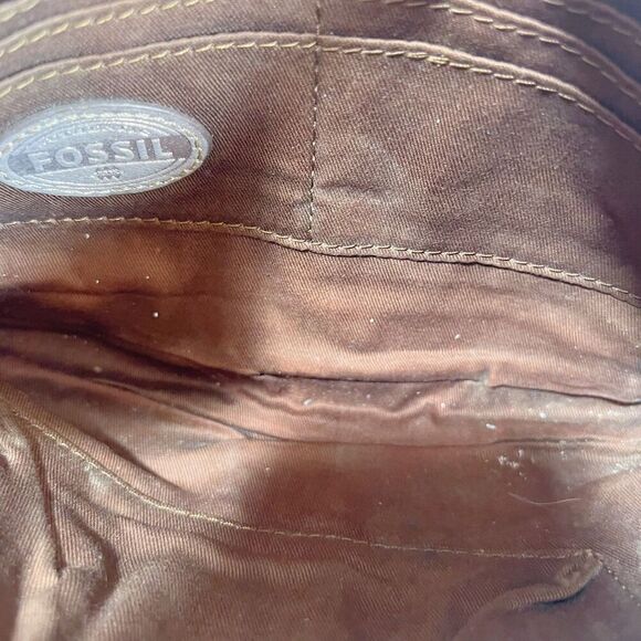 Fossil Erin Copper Metallic Leather Crossbody Bag Purse - Picture 12 of 12